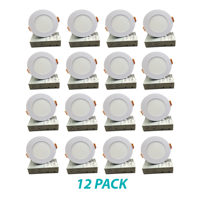 3BRIX 4 Inch 9W Slim Round Ultra-Thin Recessed Downlight with Night Light- 5CCT (27/30/35/40/50K)- 600 lumens