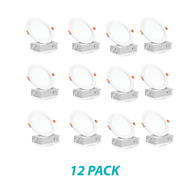 3BRIX 6 Inch 15W Slim Round Ultra Thin Recessed Downlight - 5CCT (27/30/35/40/50K)- 1200 lumens