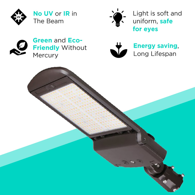 375W AL8 Series LED Area/Flood Light - Watt Options (375W/300W/260W) & Color Selectable (30K/40K/50K)- 52500lms - 10KV Surge Protector -UL Listed-DLC IP65