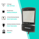 375W AL8 Series LED Area/Flood Light - Watt Options (375W/300W/260W) & Color Selectable (30K/40K/50K)- 52500lms - 10KV Surge Protector -UL Listed-DLC IP65