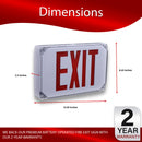 Outdoor Wet Location Compact Exit Sign - Battery Backup with Red Letters