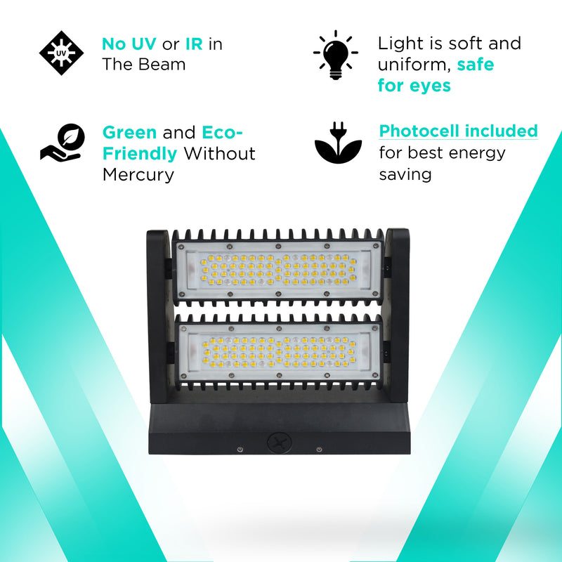 Rotatable LED Wall Pack - 11200 Lumens Max - Watt and Color Selectable (80W/60W/40W - 30K/40K/50K) DLC, UL Listed