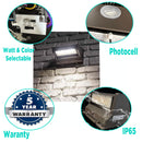 Rotatable LED Wall Pack - 5600 Lumens Max - Watt and Color Selectable (40W/30W/25W - 30K/40K/50K) DLC, UL Listed