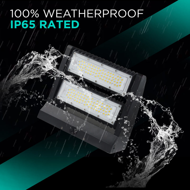 Rotatable LED Wall Pack - 11200 Lumens Max - Watt and Color Selectable (80W/60W/40W - 30K/40K/50K) DLC, UL Listed