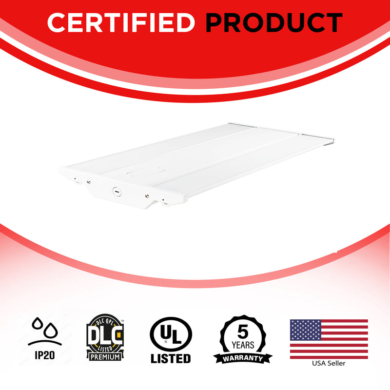 320W 4FT LED Linear High Bay 46400LMS Color & Watt Selectable (35/40/50/65K) - DLC- UL Listed