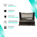 Rotatable LED Wall Pack - 5600 Lumens Max - Watt and Color Selectable (40W/30W/25W - 30K/40K/50K) DLC, UL Listed