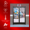 Outdoor Wet Location Compact Exit Sign - Battery Backup with Red Letters