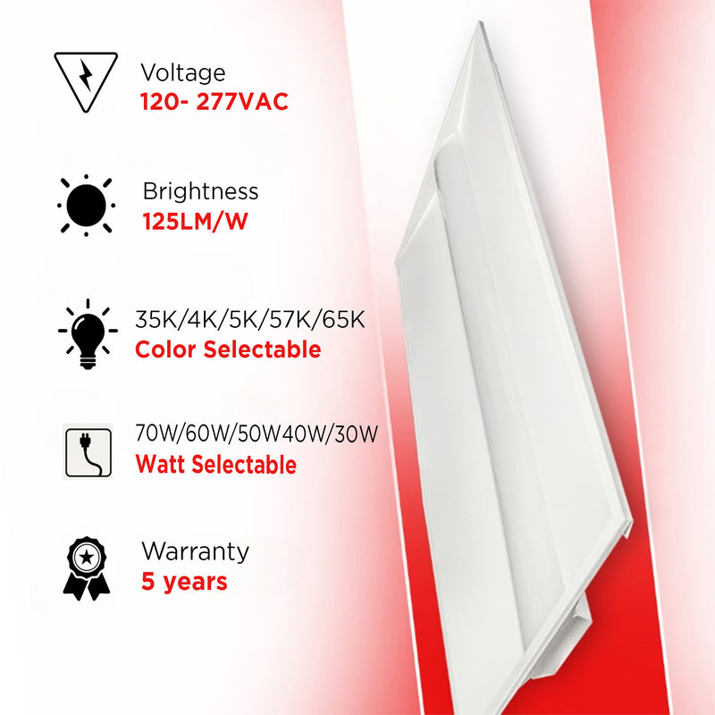 Bi Color Troffers Troffer 2x4 Version 3 - Watt & Color Selectable (30/40/50/60/70W) - 5C
