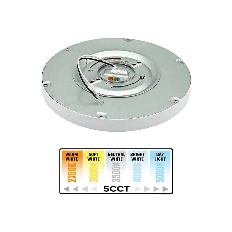 9" 18W LED Surface Mount Round Ceiling Light - Color Selectable 5CCT - 1400 Lumens - ETL Listed