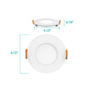 3BRIX 4 Inch 9W Slim Round Ultra Thin Recessed Downlight - 5CCT (27/30/35/40/50K)- 675 lumens