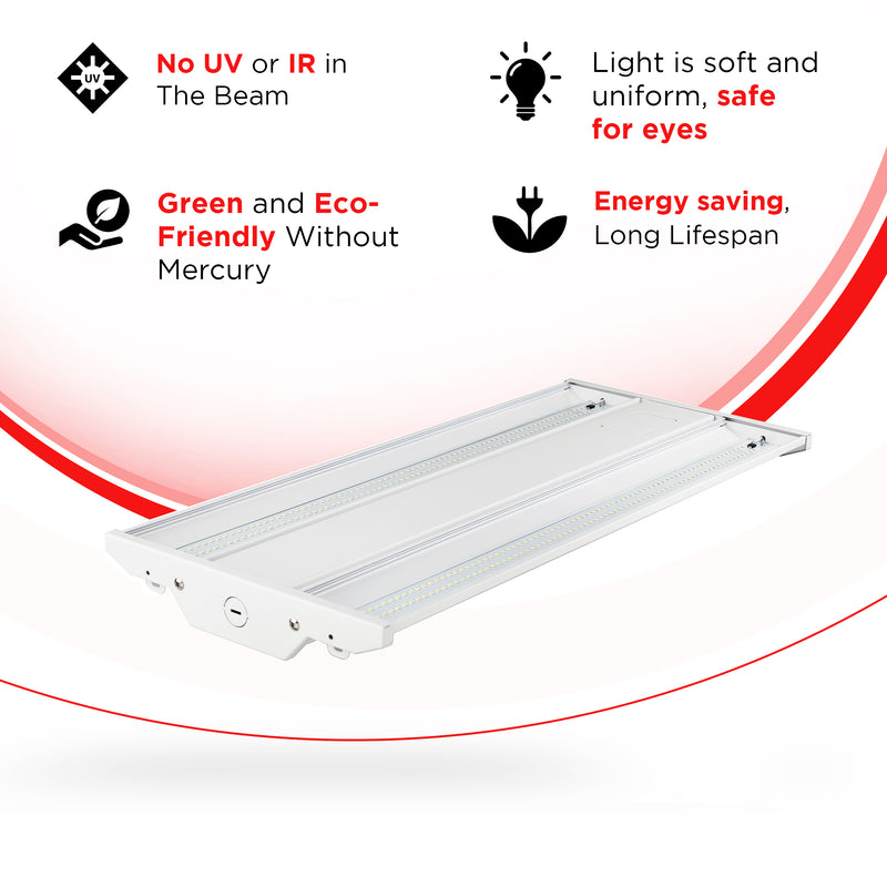 320W 4FT LED Linear High Bay 46400LMS Color & Watt Selectable (35/40/50/65K) - DLC- UL Listed