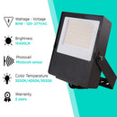 80W Mini Flood Light - CCT Selectable(3000/4000/5000K) - 10400lms - UL Listed - Glass Cover 232-233
