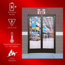 Wet Location LED Emergency Exit Sign Outdoor - Battery Backup with Adjustable Heads - Red Letters