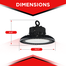 240W LED UFO High Bay - 34800 lumens - Glass Lens - IP65 Rated