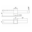 Double Spoke Arm Bracket Square at 180 Degree