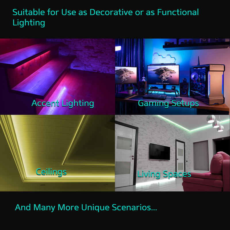32.8ft 5050 RGB Strip Light - 300 LEDs Light Color Changing - 44 Key Remote