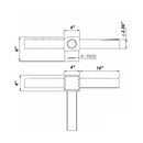 Triple Spoke Arm Bracket Square Base at 90 Degree