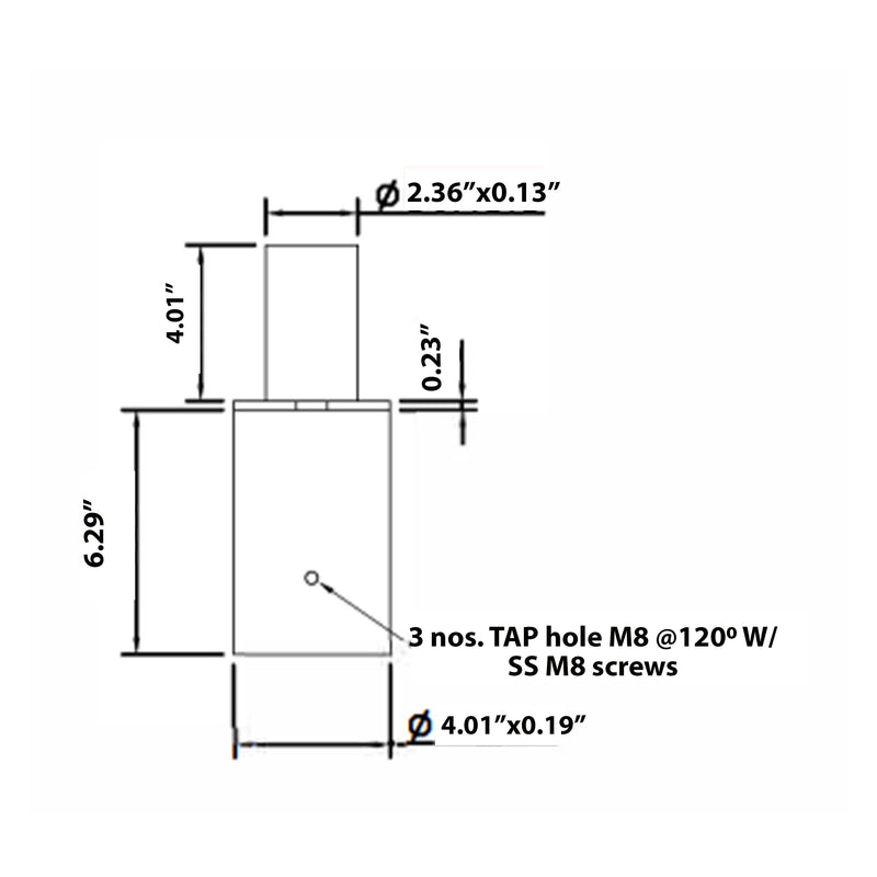 Tenon Adapter for 3 Inch Round Pole
