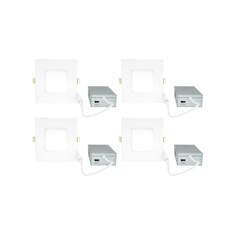 3BRIX 4 Inch 9W Ultra Thin Square Recessed Downlight - 5CCT - 650 lumens