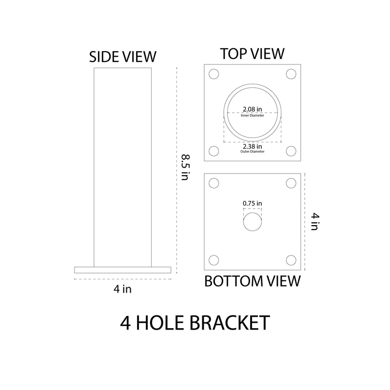 Straight Arm Wall Mount Tenon Bracket