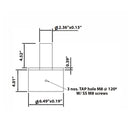 Tenon Adapter for 6 Inch Round Pole