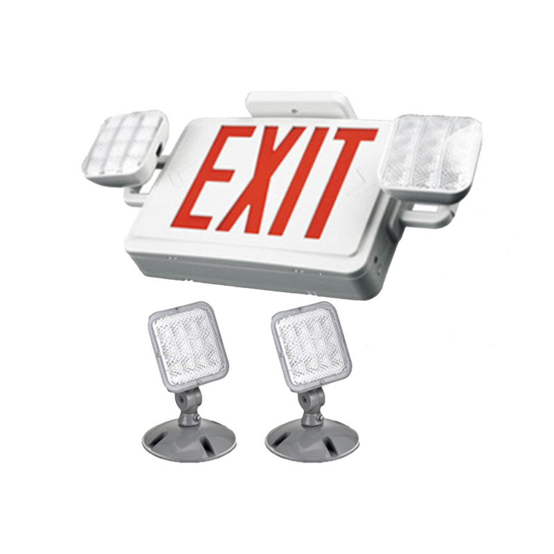Remote Capable Indoor Emergency Exit Combo Red Letters Dual Heads