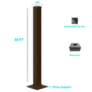 30 Foot Steel 5x5 Square Light Pole 07 Gauge - Including Shipping