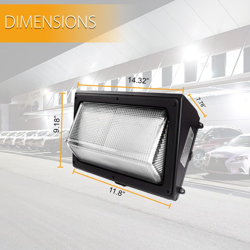 60W Wall Pack - 7200 lumens - 5000K - IP65 UL-Listed