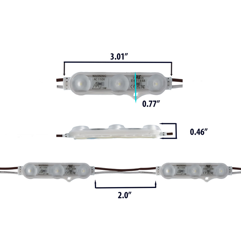 Single Mains Led Module Single Color LED Module Direct AC 110V - 1.5W - IP67 (Each Pack = 100