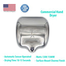 Commercial Automatic Hand Dryer - Surface Mount - Stainless Steel