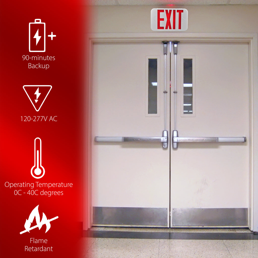 Bi Color Led Exit Signs LED Exit Sign - Bi-Color Red/Green - 90+ Minute Emergency Operation #3