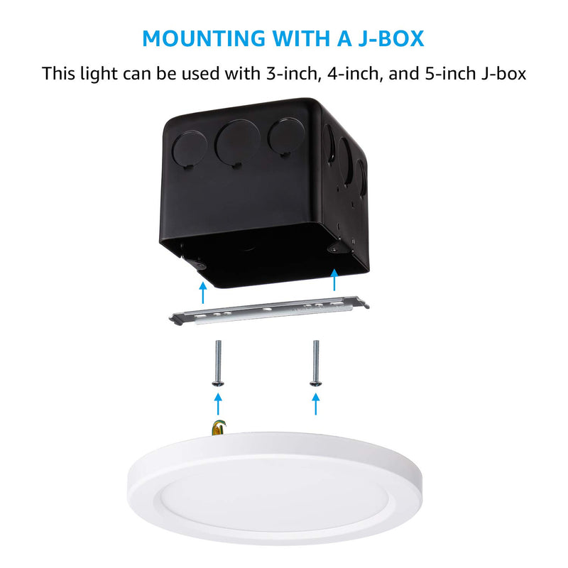 3BRIX 9 18W LED Surface Mount Round Ceiling Light 5000K ETL Listed 3BRIX