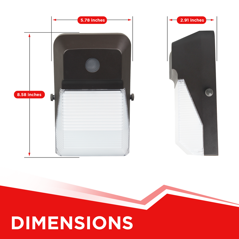 20W LED Mini Wall Pack - 2300 lumens - IP65 UL Listed
