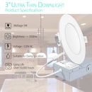 3BRIX 3 Inch 5W Ultra Thin LED Slim Recessed Downlight - 4000 -5000K- ETL